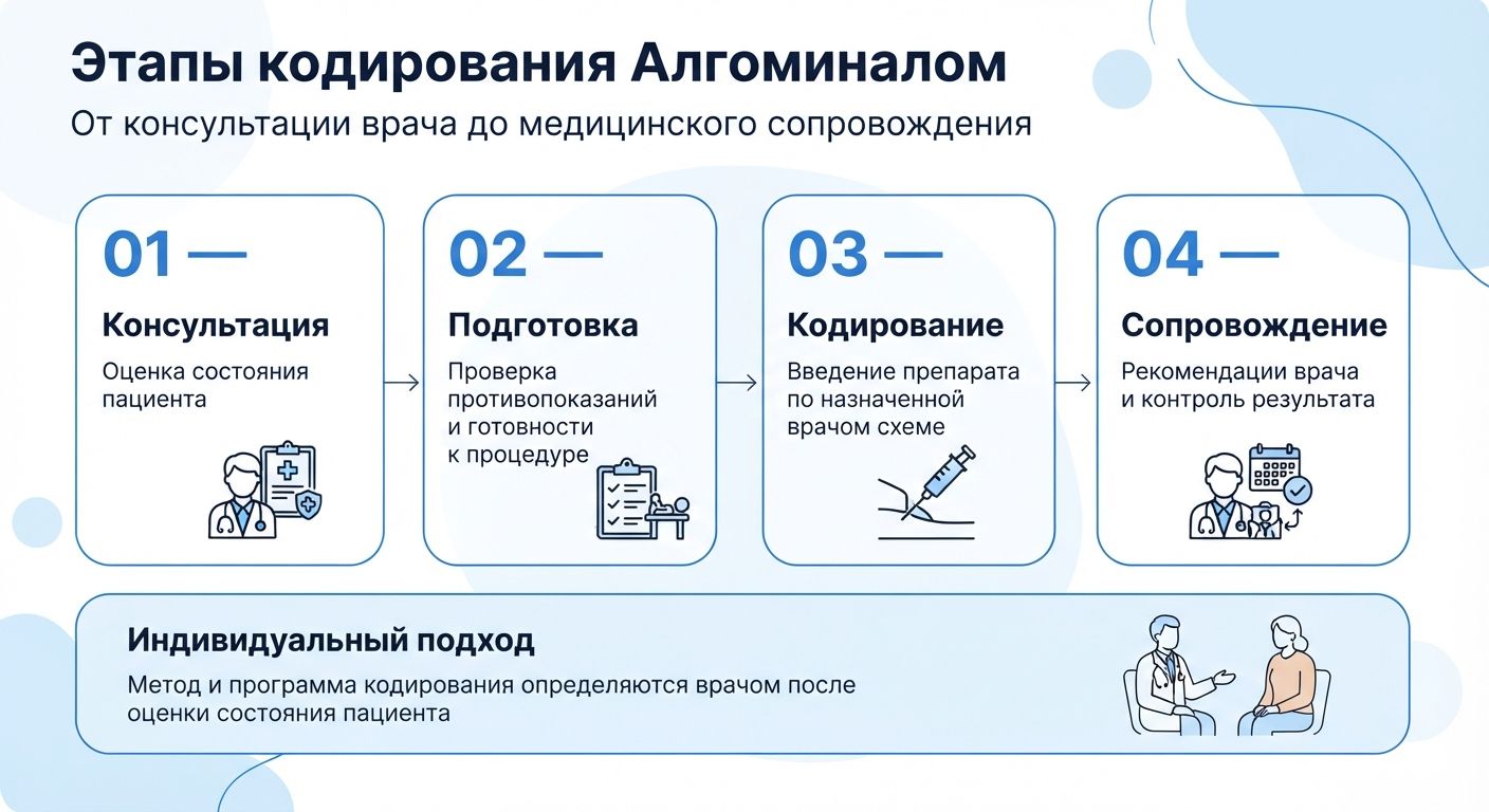 Кодирование препаратом «Алгоминал» в Апшеронске инфографика